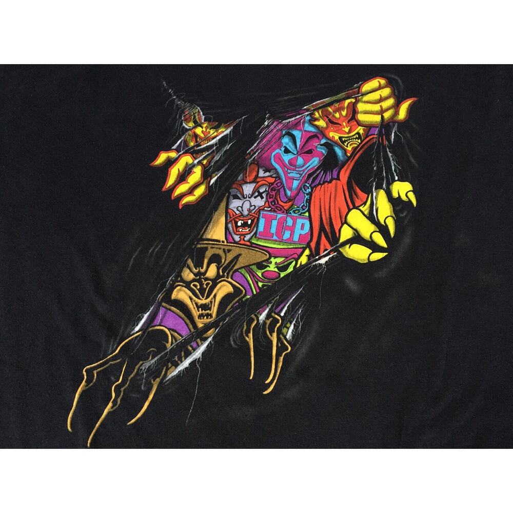 Vtg Insane Clown Posse ICP Psychopathic Records Black Cotton Graphic T Shirt 54"